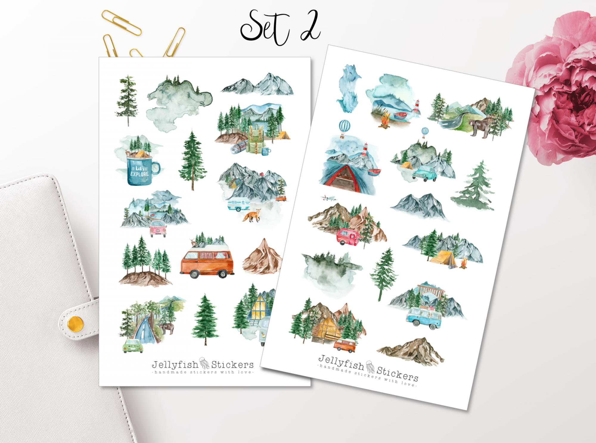 Camping Sticker Set